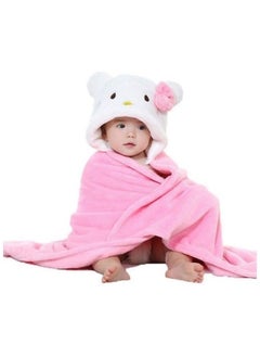Brandonn All In 1 Ultrasoft Luxury Hooded Funny Caps Wrapper Baby Bath Towel Baby Blanket  - Image 3