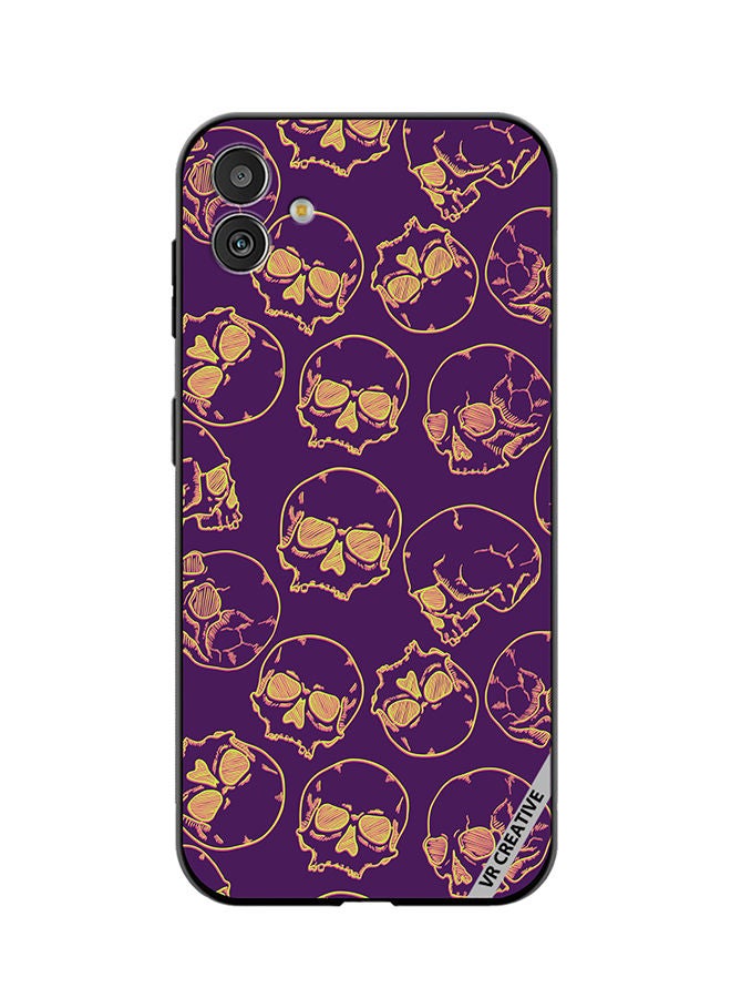 VR CREATIVE Protective Case Cover For Samsung Galaxy F14 Fluorescent Sketch Skulls Design Multicolour - Image 1