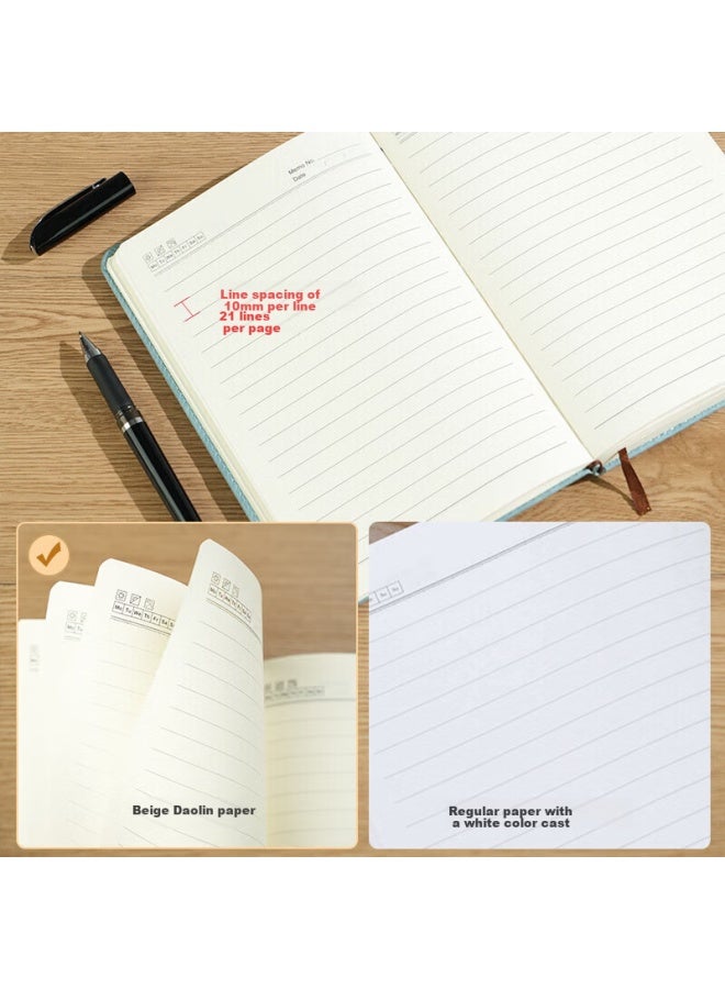 Jin Longxing Jinlongxing B5 Notebook Super Thick Business Notebook Simple Thickened Student Diary Accounting Book Office Stationery Supplies Leather Surface Notebook Work Book Meeting Record Book Can Be Customized - Image 4