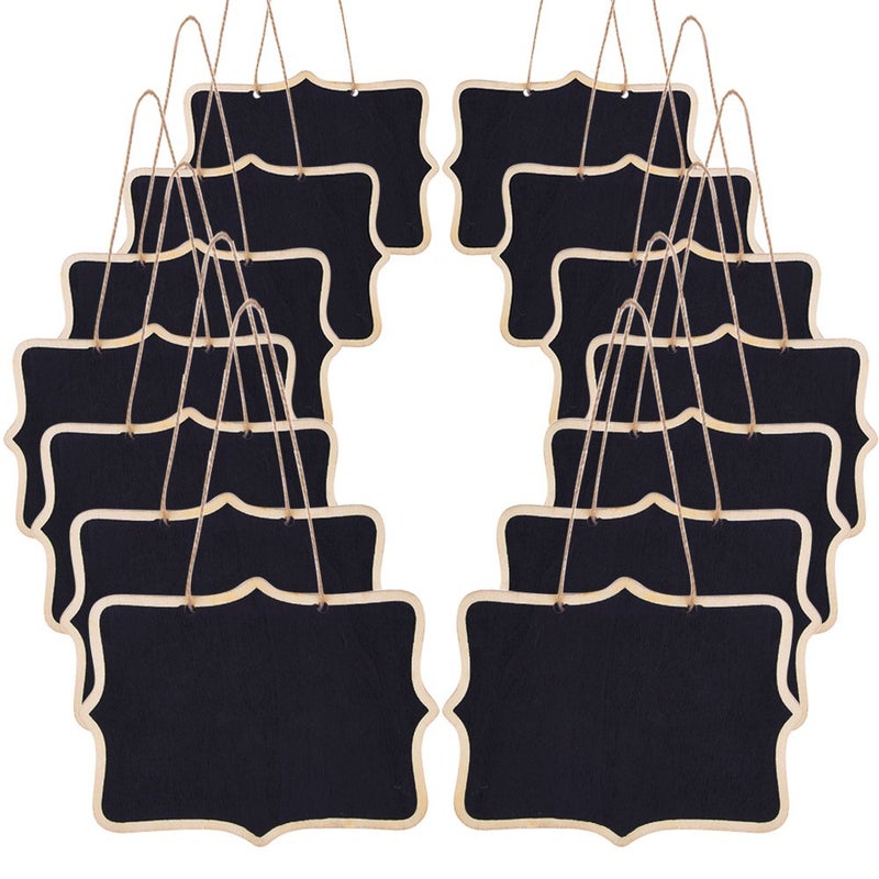 AUSTOR 14 Pcs Mini Chalkboards Signs 47 X 63 Inch Chalkboard Tags Hanging Message Board Chalkboard Labels for Kitchen and Weddings