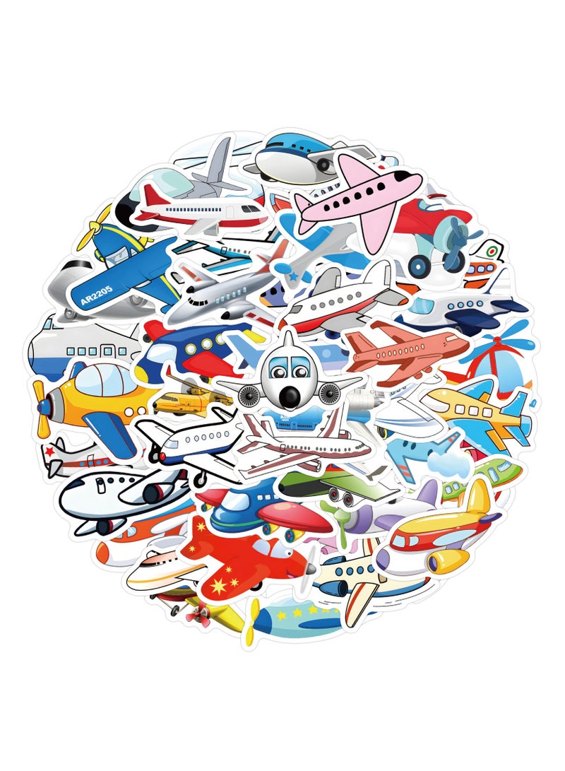 Aircraft Plane Airplane Stickers 60 Pcs Cute Decals Vinyl Waterproof Kawaii DIY Decorations for Bike Laptop Water Bottle Guitar Party Supplies Decor for Adults - Image 1
