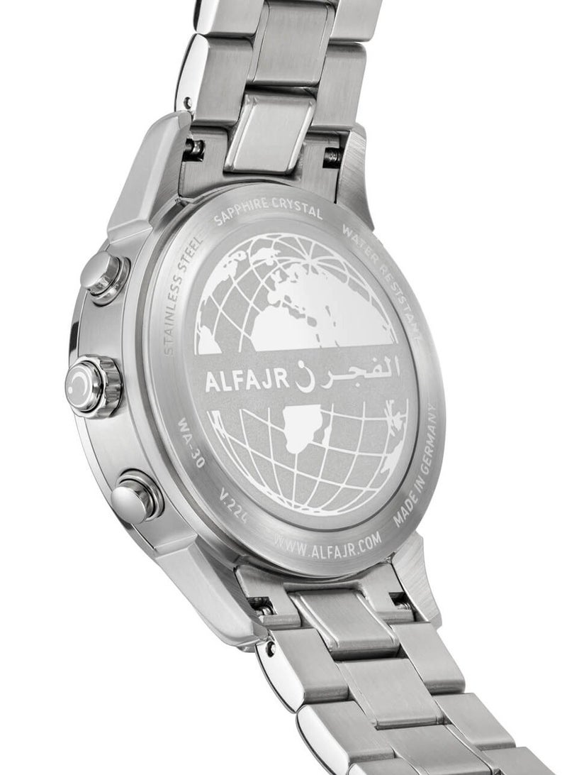 Al Fajr Men's Analog+Digital Round Shape Stainless Steel Wrist Watch WA-30S Black Dial - 40 Mm - Image 2