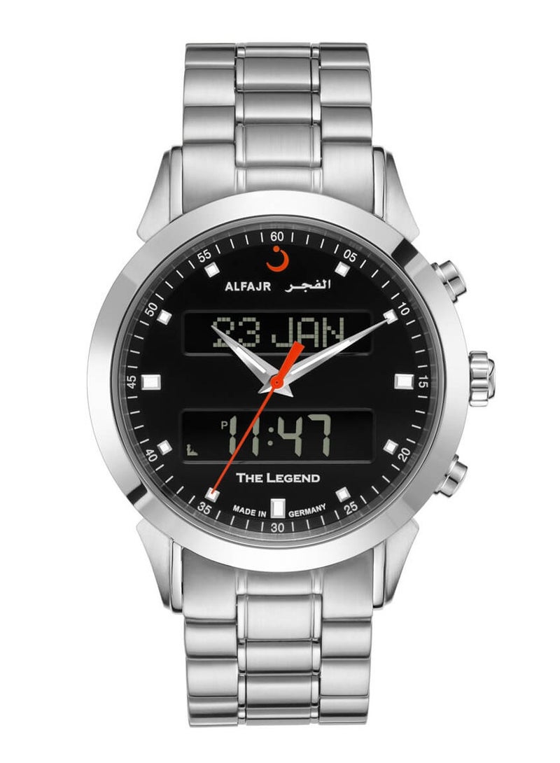 Al Fajr Men's Analog+Digital Round Shape Stainless Steel Wrist Watch WA-30S Black Dial - 40 Mm - Image 1