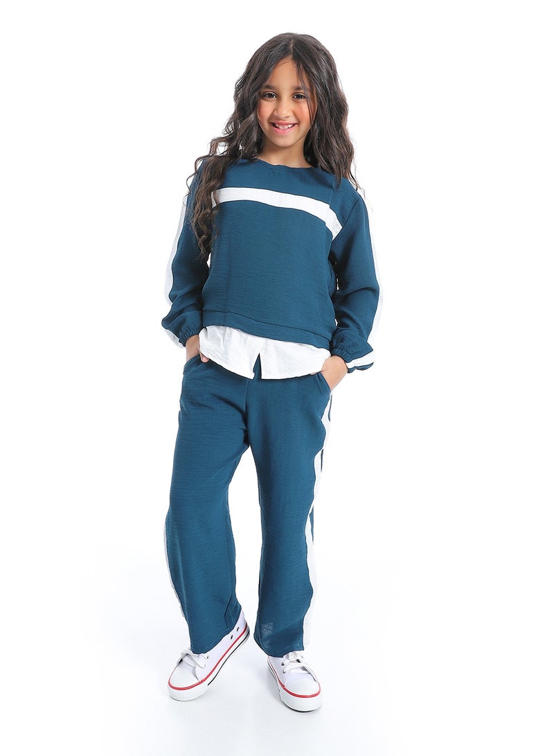 Caesar Girls two-pieces set consist of  long-sleeved T-shirt and pants. - Image 1