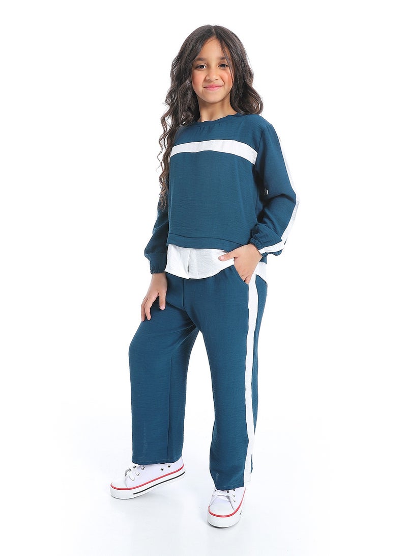 Caesar Girls two-pieces set consist of  long-sleeved T-shirt and pants. - Image 2