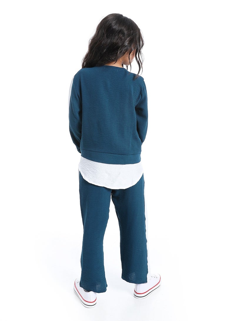 Caesar Girls two-pieces set consist of  long-sleeved T-shirt and pants. - Image 3