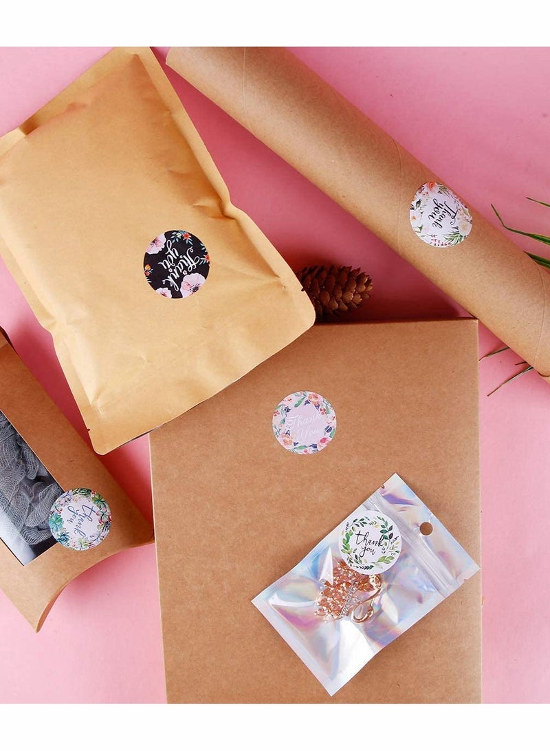 Thank You Stickers Roll with 8 Unique Floral Designs for Appreciation and Gratitude - Image 4