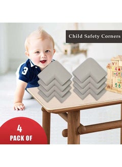Safe-O-Kid Safe O Kid L Shaped Extra Thick Large Nbr Corner Cushions Grey Pack Of 4  - Image 3
