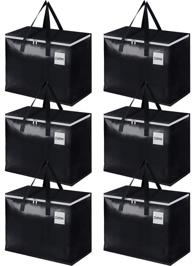 StorageRight Heavy Duty Moving Boxes-Moving Bags with Zipper, Reinforced Handles and Tag Pocket-Collapsible Moving Supplies-Totes for Storage Great for moving, Storage and Travel 93L(Black-6 Pack) - Image 1