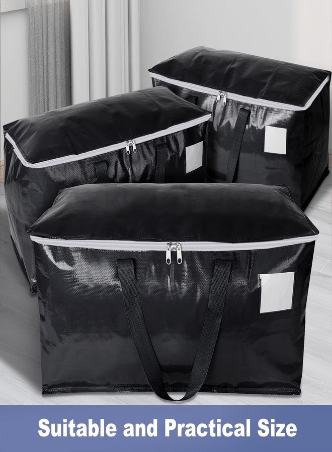 StorageRight Heavy Duty Moving Boxes-Moving Bags with Zipper, Reinforced Handles and Tag Pocket-Collapsible Moving Supplies-Totes for Storage Great for moving, Storage and Travel 93L(Black-6 Pack) - Image 5