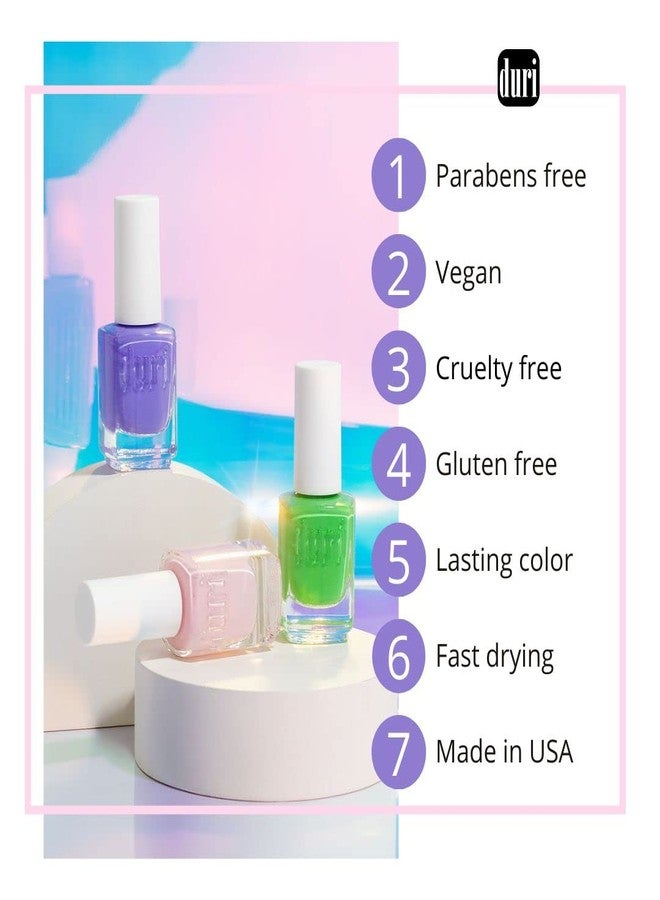 duri Nail Polish, 453 Hot Ice, Wedding Blue French Manicure, Sheer Coverage, Glossy Finish, Fast Drying, 0.45 Fl Oz , by Duri Cosmetics - Image 3
