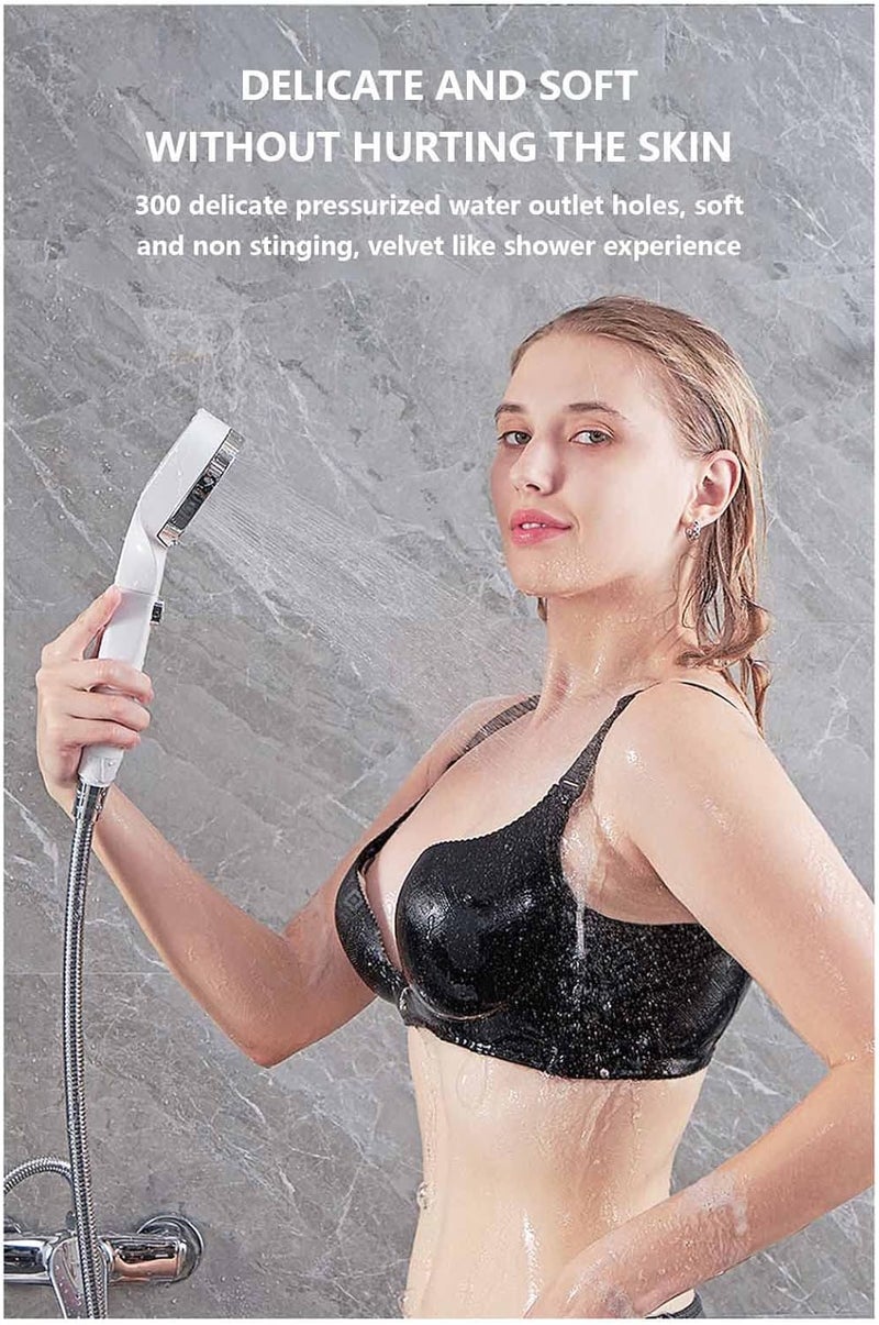comfrt Shower Head Hand-held, Showerheads & Handheld Showers, Four Gear Pressurized Shower Filtration One Button Water Stop Shower Nozzle Shower Set Pressurized Hand-held Shower Head - Image 1