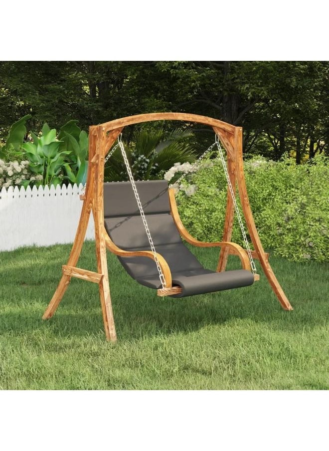 vidaxl vidaXL Swing Chair with Cushion Solid Bent Wood with Teak Finish  - Image 1