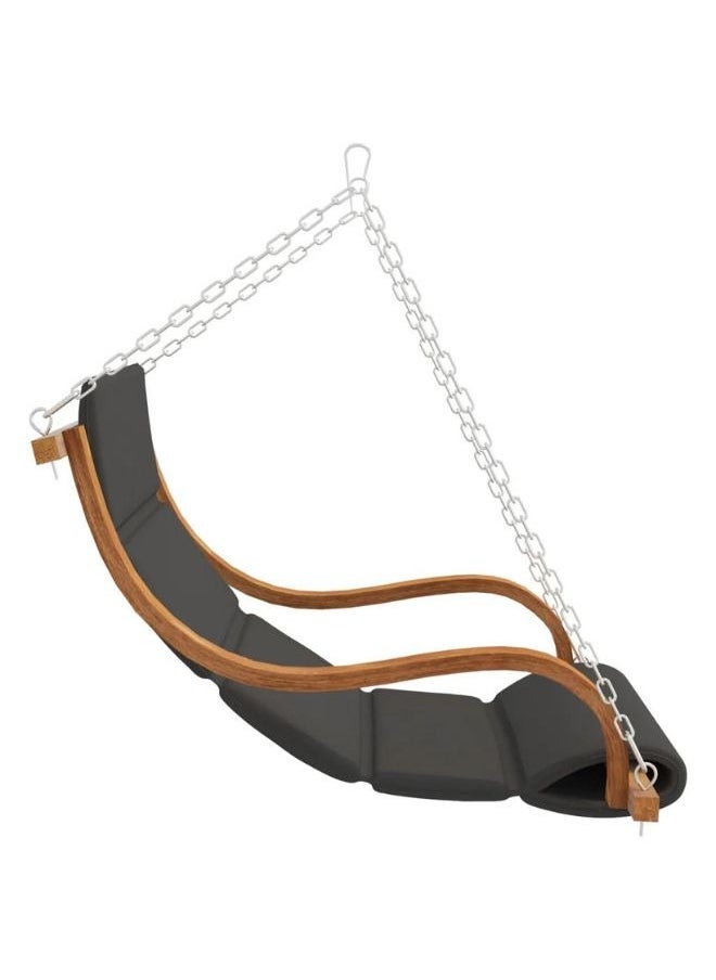 vidaxl vidaXL Swing Chair with Cushion Solid Bent Wood with Teak Finish  - Image 2