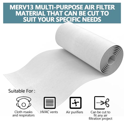 MAXTBEE MERV 13 Filter Material, 23 Ft² Cut to Fit Air Filter Material for Captures Dust and Pet Dander as Small as 0.3 Microns. With Adhesive Hook Tape, Suitable for Ceiling and HVAC Furnace Vents - Image 4