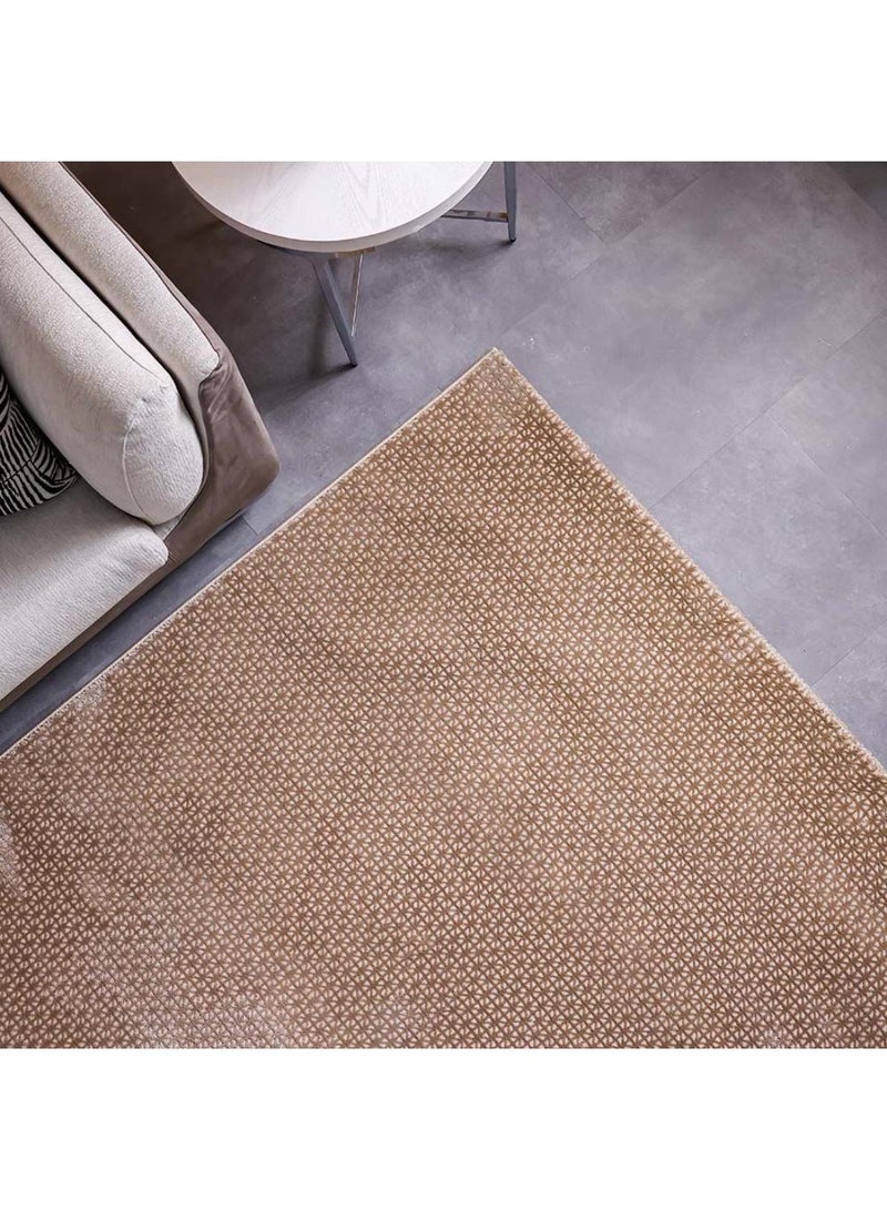 DANUBE HOME Modern Mose Rug  Polypropylene + Polyester Area Rug Floor Covering L180xW120cm-Beige  - Image 1