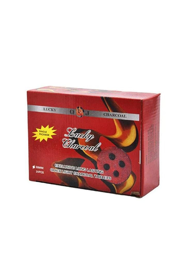 Lucky Charcoal Tablets Round Shaped Holes 20-Piece Quick Light - Image 1