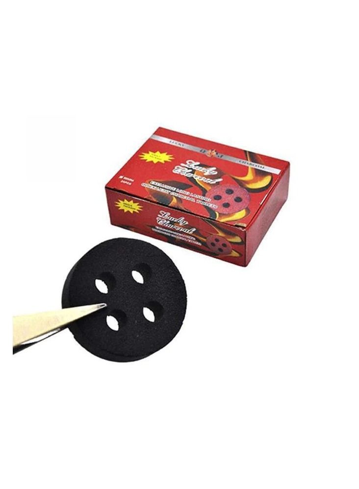 Lucky Charcoal Tablets Round Shaped Holes 20-Piece Quick Light - Image 5