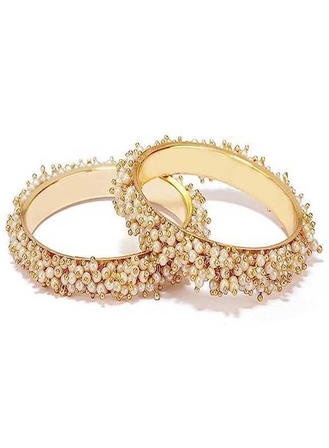 BANGLESKART Anwar Jewellery Traditional Pearl-Studded Gold Plated Bangles for Women & Girls | Elegant Ethnic Fashion Jewellery for Weddings, Festivals & Parties - Image 2
