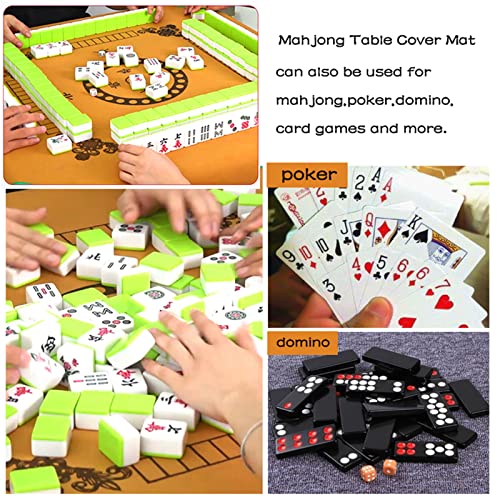 MWNAGO Mahjong Table Cover Mat Anti-Slip Slient Mahjong Majiang Poker Paigow Card Game Mat Tablecover 39.37 * 39.37in(100 * 100cm) with Pocket - Image 2