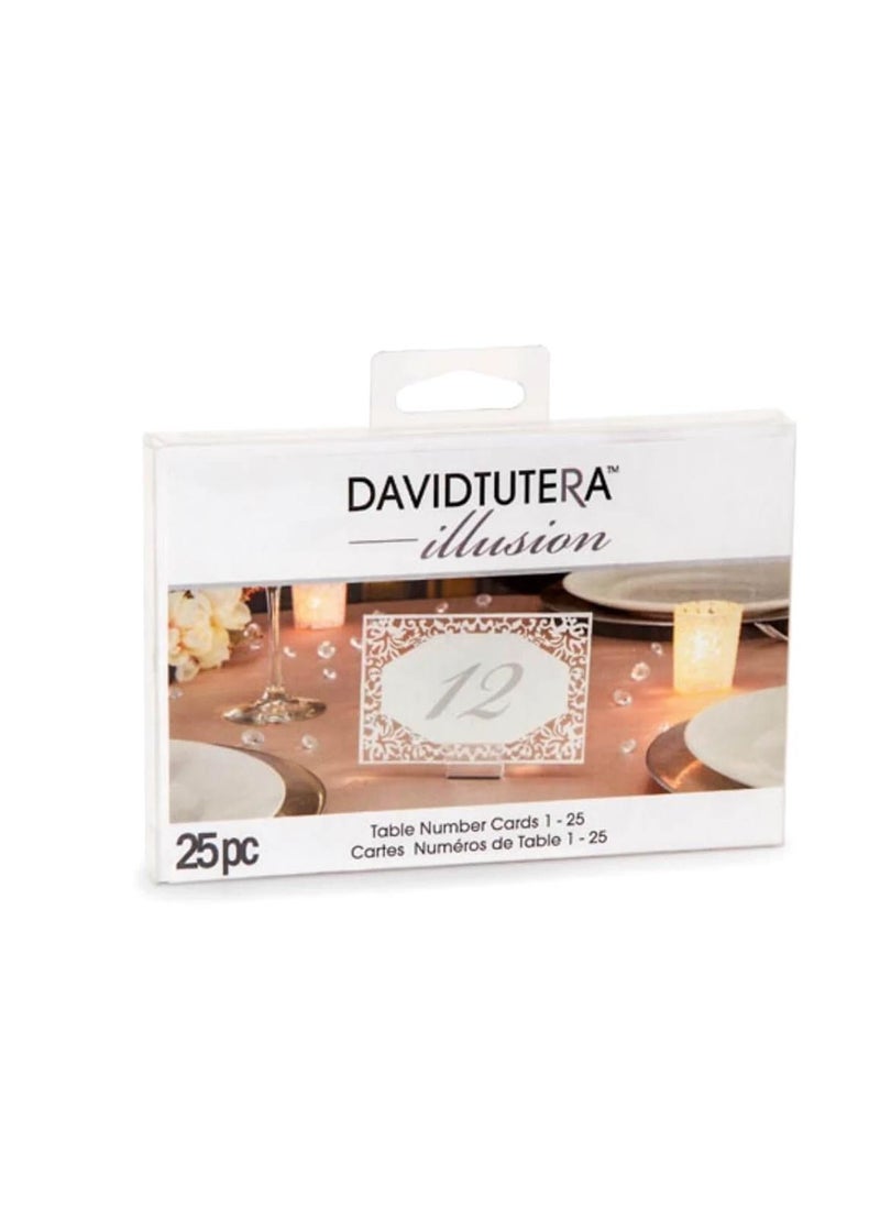 David Tutera - David Tutera Illusion Die Cut Lace Paper Table Number Cards 25 pieces - Image 1