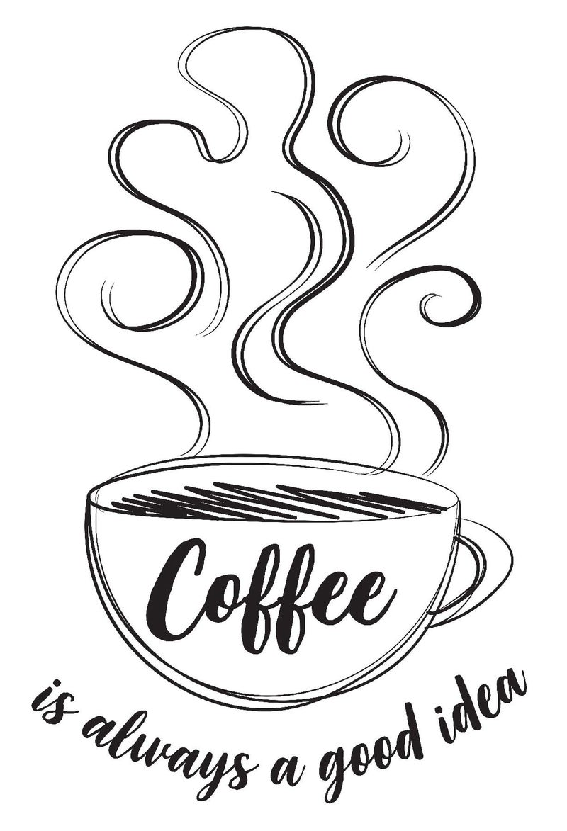 WALLPOPS Wall Pops DWPQ3076 Always Coffee Quote Wall Decal Black