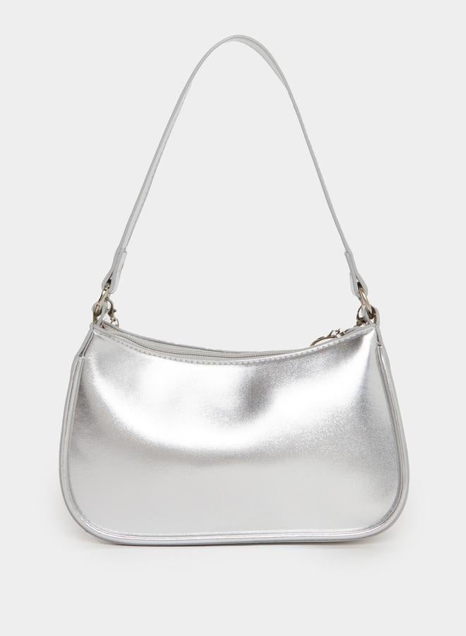 Styli Metallic Chain Shoulder Bag with Zip Closure - Image 3