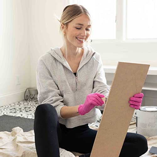 FRAMAR Pink Gloves Disposable Latex Free Large – Nitrile Gloves Large, Non Latex, Powder Free, Guantes De Nitrilo, For Hair Dye, Salon, Cleaning, Tattoo, Food Prep, Extra Durable – 100 Pack - Image 4