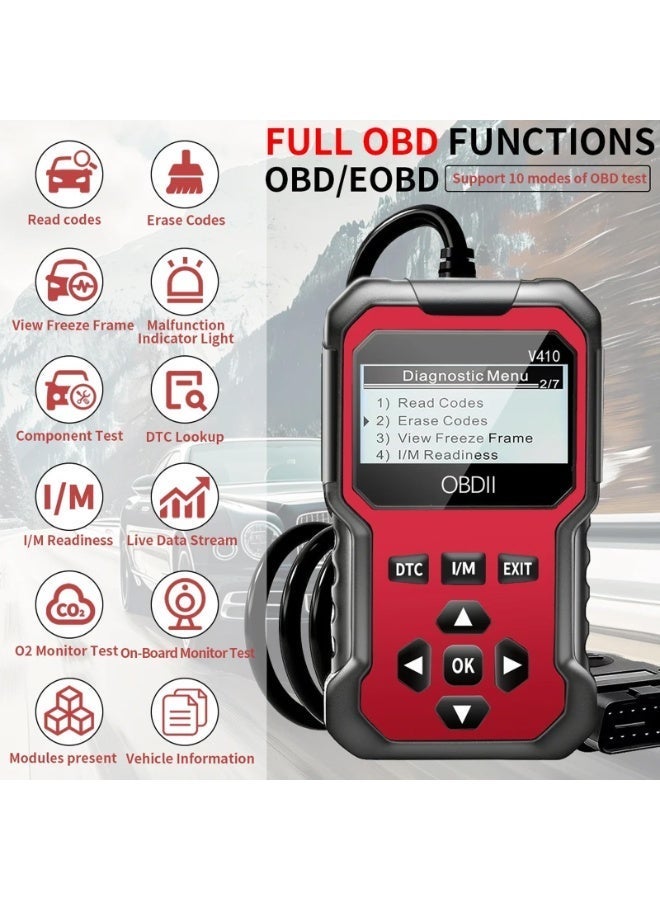 Valiant Glow OBD2 Diagnostic Diagnostic Tool, Car Sacnner, Engine Light Diagnostic Tool, Data Stream, Battery Voltage Tester, Vehicle info, I/M Readiness for OBD2 Cars & Trucks Since 1996 - Image 3