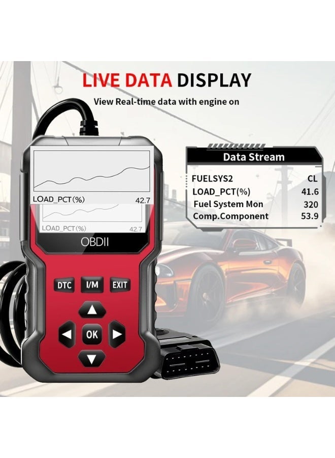 Valiant Glow OBD2 Diagnostic Diagnostic Tool, Car Sacnner, Engine Light Diagnostic Tool, Data Stream, Battery Voltage Tester, Vehicle info, I/M Readiness for OBD2 Cars & Trucks Since 1996 - Image 5