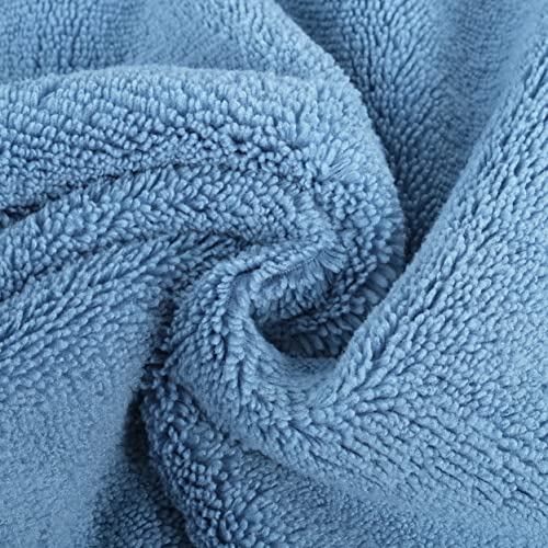 POLYTE Premium Lint Free Microfiber Washcloth Face Towel, 13 x 13 in, Set of 6 (Blue) - Image 3