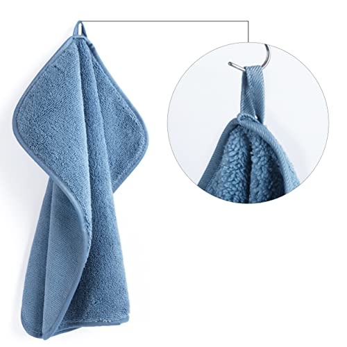 POLYTE Premium Lint Free Microfiber Washcloth Face Towel, 13 x 13 in, Set of 6 (Blue) - Image 5