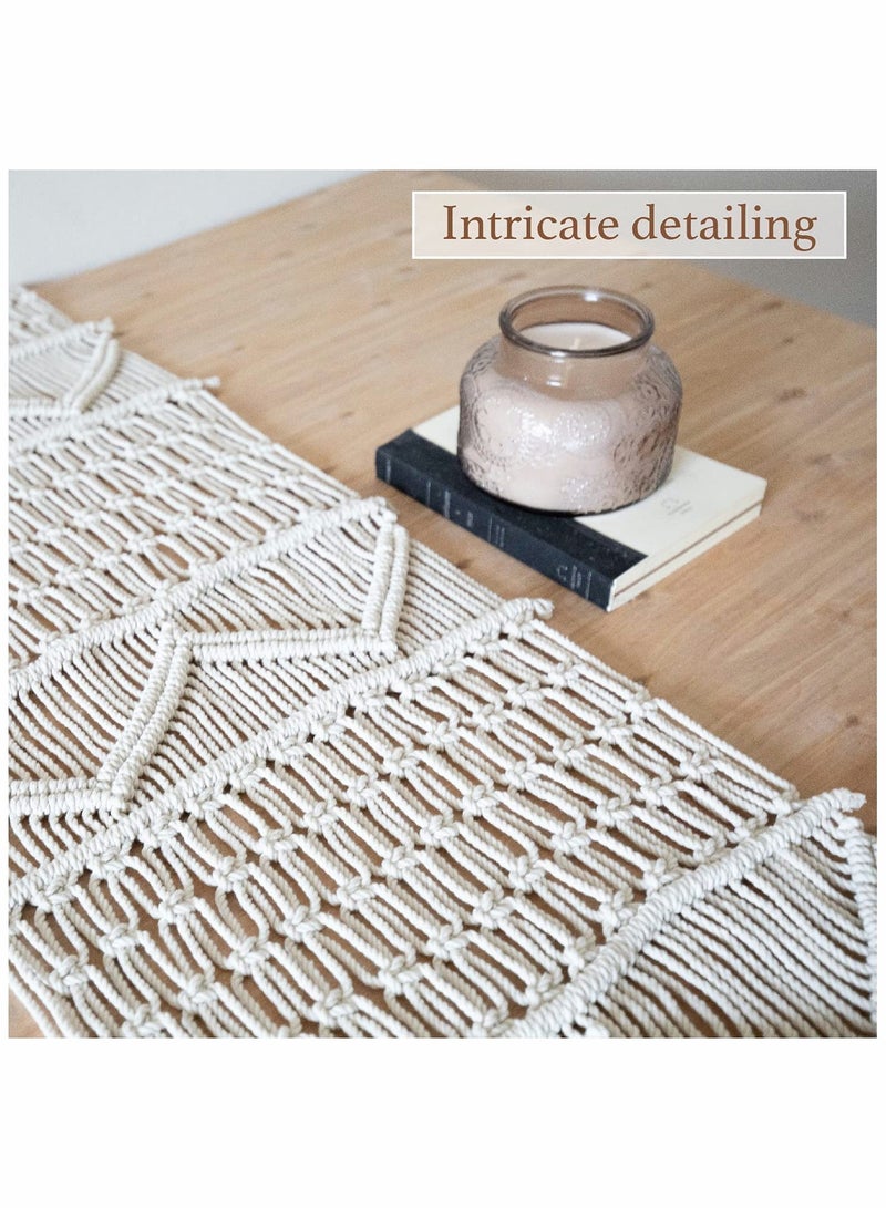 KASTWAVE Macrame Table Runner Woven Wedding Table Decor - Image 3