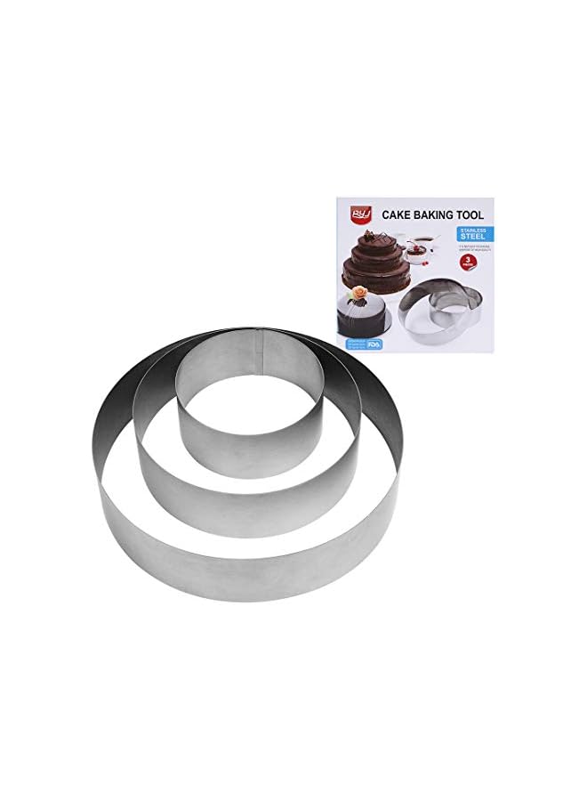 S-TOP Round Cake Ring 3 Pack, 4 to 7.8 Inch Stainless Steel Mousse Cake Mold Ring for Kitchen DIY Pastry - Image 5