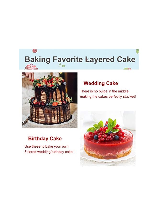 S-TOP Round Cake Ring 3 Pack, 4 to 7.8 Inch Stainless Steel Mousse Cake Mold Ring for Kitchen DIY Pastry - Image 2