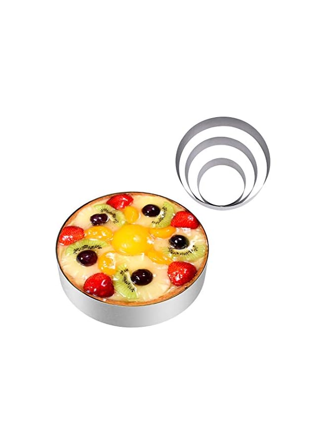 S-TOP Round Cake Ring 3 Pack, 4 to 7.8 Inch Stainless Steel Mousse Cake Mold Ring for Kitchen DIY Pastry - Image 4
