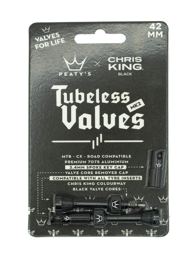 Peaty's x Chris King (MK2) Tubeless Valves, 42mm, Black - Image 2