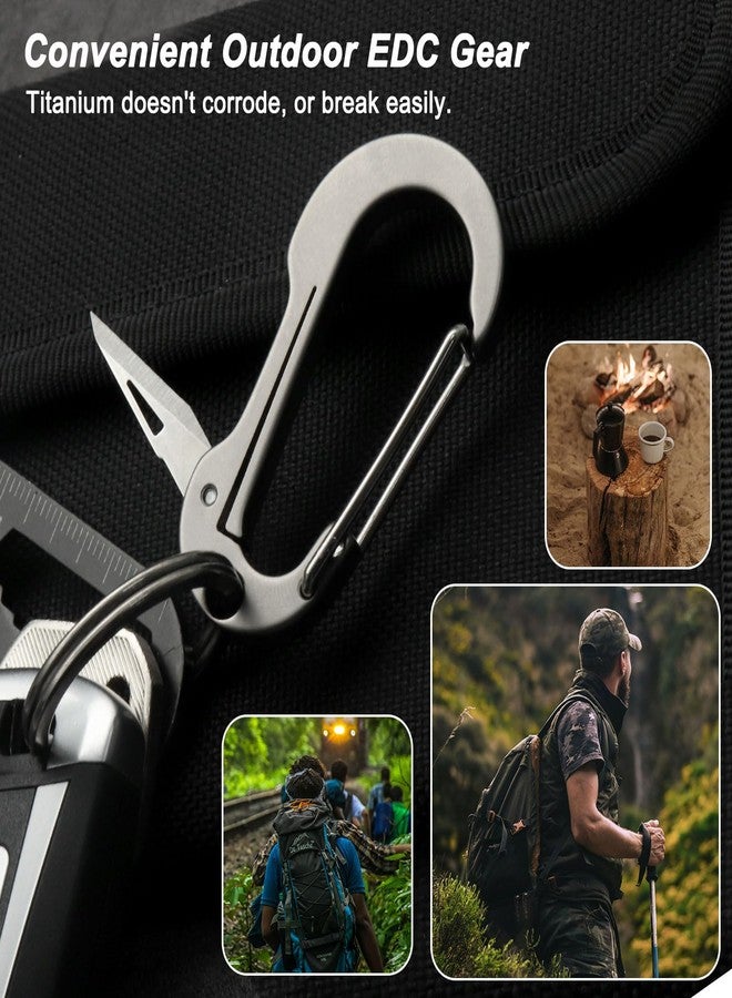 PJYTAC Titanium Carabiner Keychain with Key Rings, Multi-Function Keychain Quick Release Key Clip Car Key Chain Accessories with Titanium Keyrings - Image 4