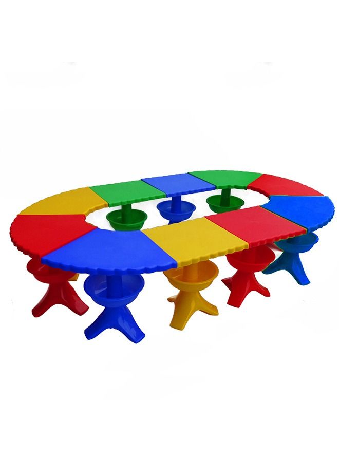 JSAITOYS Children's Splicing Toy Table Household Kids Game Table - Image 1