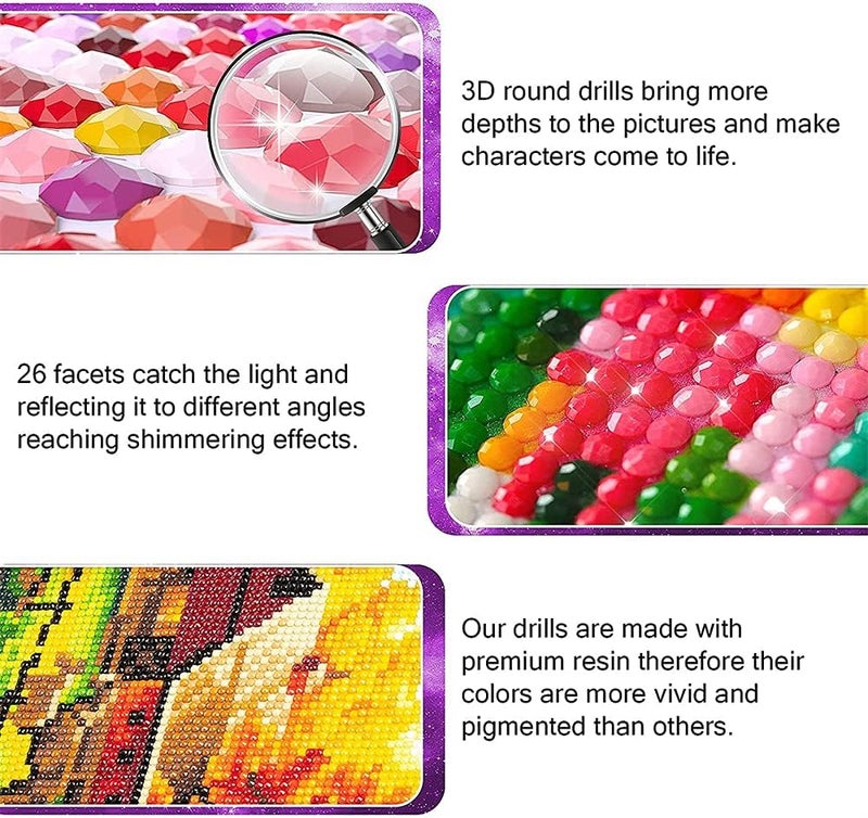 Luckam أطقم رسم الماس 5D DIY للبالغين، حفر كامل دائري - تطريز كريستالي بالأحجار الكريمة، صنع الموزاييك لنباتات السكسولنت الملونة، فن الماس، ديكور المنزل (15.7 × 15.7 بوصة) - Image 5