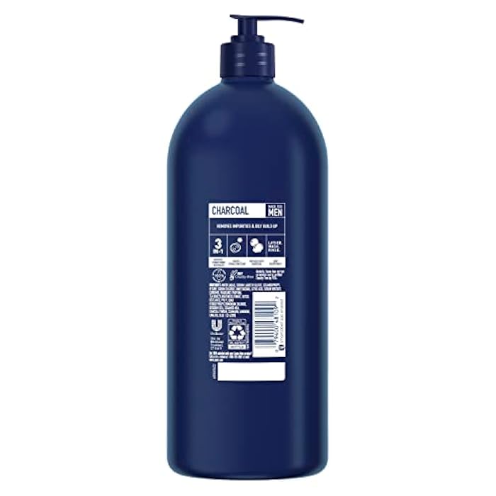 Suave Men 3 in 1 Shampoo Conditioner Bodywash Men's Body Wash, Shampoo, Conditioner Charcoal Warm, Stimulating Scent 40 oz - Image 2