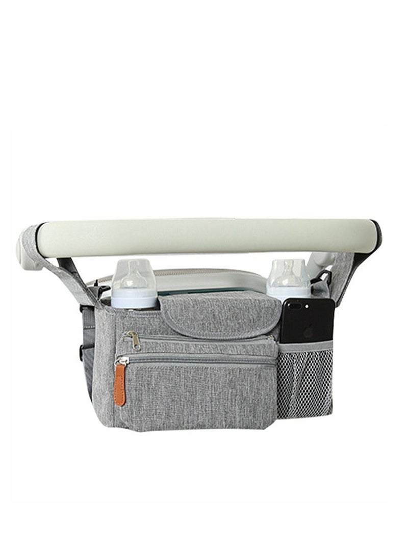 Arabest حقيبة عربة الأطفال، منظم عربة الأطفال العالمي، حقيبة منظم عربة الأطفال، منظم عربة الأطفال، حقيبة عربة التسوق، حقيبة تغيير حفاضات الأطفال متعددة الوظائف مع حزام كتف - Image 1