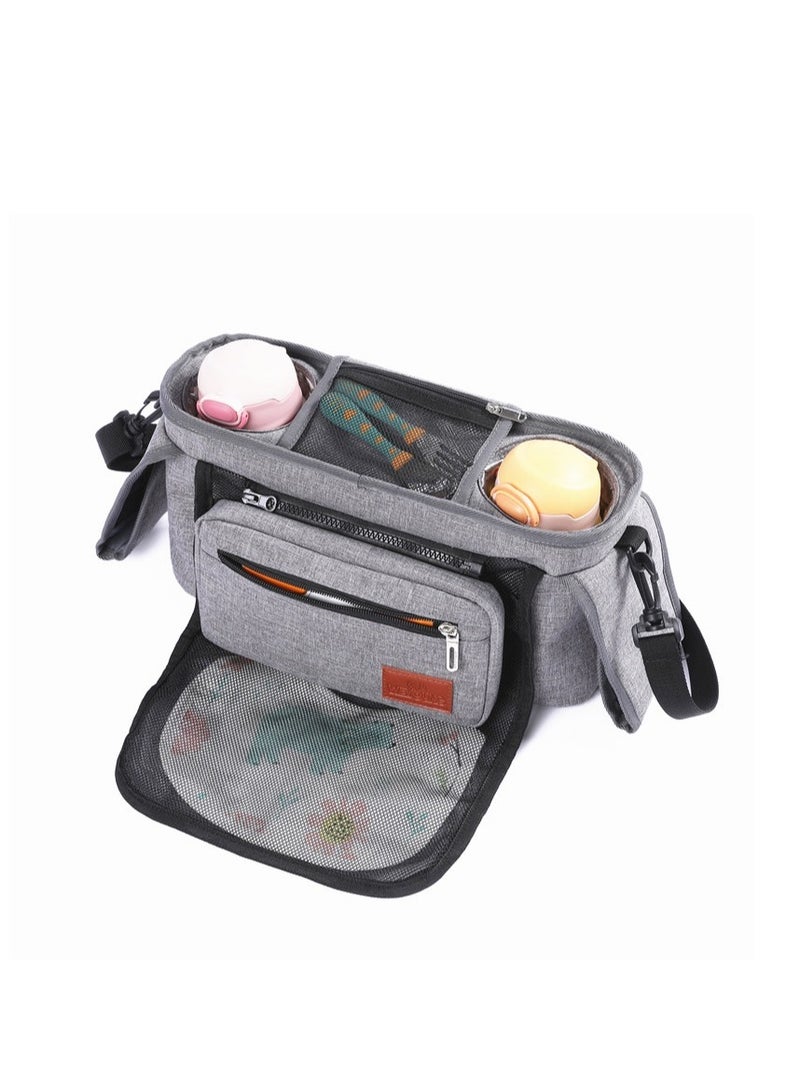 Arabest حقيبة عربة الأطفال، منظم عربة الأطفال العالمي، حقيبة منظم عربة الأطفال، منظم عربة الأطفال، حقيبة عربة التسوق، حقيبة تغيير حفاضات الأطفال متعددة الوظائف مع حزام كتف - Image 2