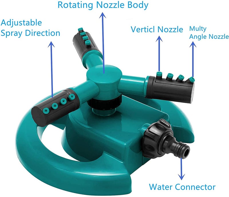 ADA® Automatic Garden Sprinkler 360 ° Rotating Adjustable Water Sprinkler, Multipurpose Yard Sprinklers for Plant Irrigation and Kids Playing Size (22 x 22 x 10cm) - Image 3