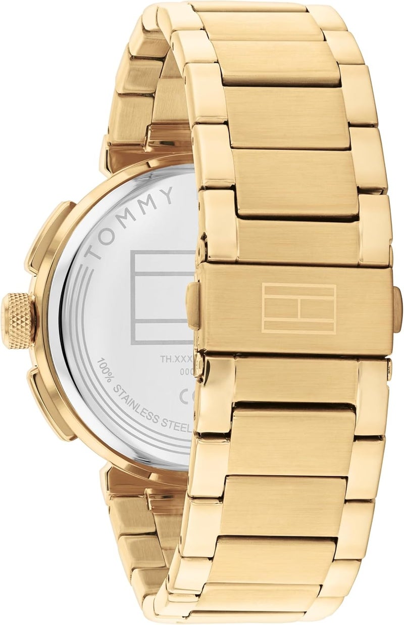 Tommy Hilfiger Men's Navy Dial Gold Steel Bracelet Watch - Image 3