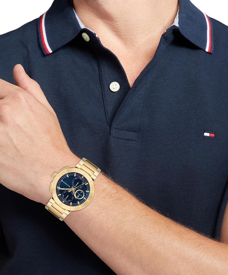 Tommy Hilfiger Men's Navy Dial Gold Steel Bracelet Watch - Image 4
