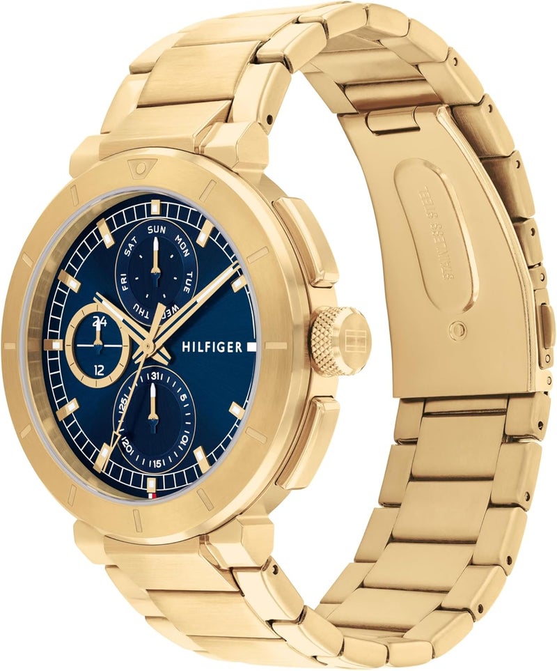 Tommy Hilfiger Men's Navy Dial Gold Steel Bracelet Watch - Image 2