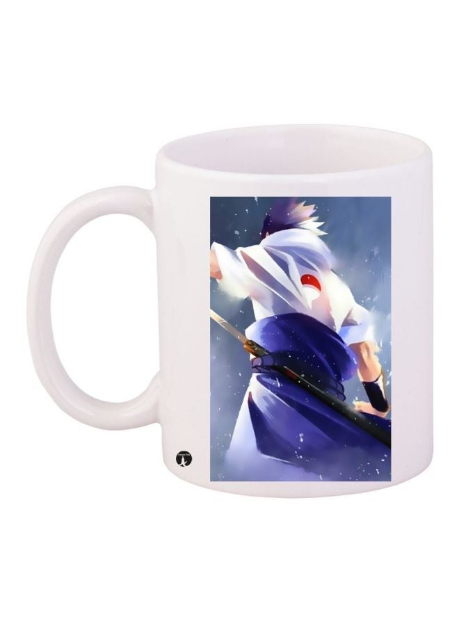 RYN Cartoon Printed Coffee Mug White/Blue/Black 11ounce