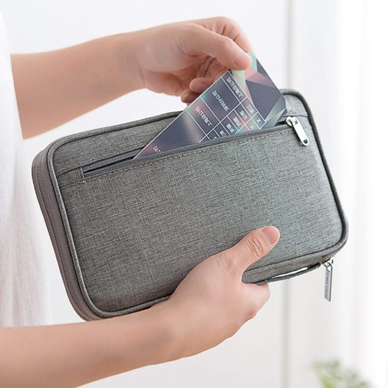 Multifunction Convenient and Practical Travel Wallet RFID Blocking Document Organizer Bag, Family Passport Holder - Image 2