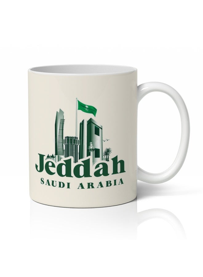 جالادون كوب قهوة سيراميكي، كوب شاي، أداة شرب، 11 أونصة، أدوات شرب عربية إبداعية، كوب إفطار من البورسلين للمكتب، حفلات العطلات، السفر، المهرجانات، هدية مثالية للعيد للأصدقاء والآباء، مدينة جدة - Image 1